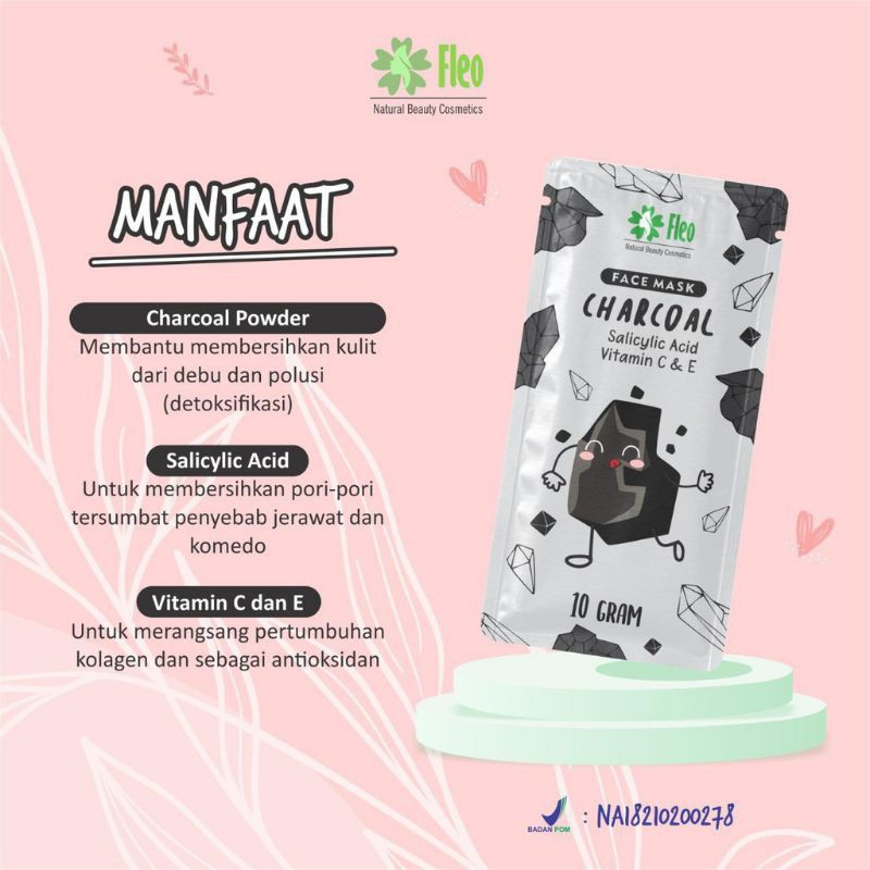 READY ~ FLEO MASKER WAJAH MASKER BUBUK / Masker Organik Clay Mask  10gr