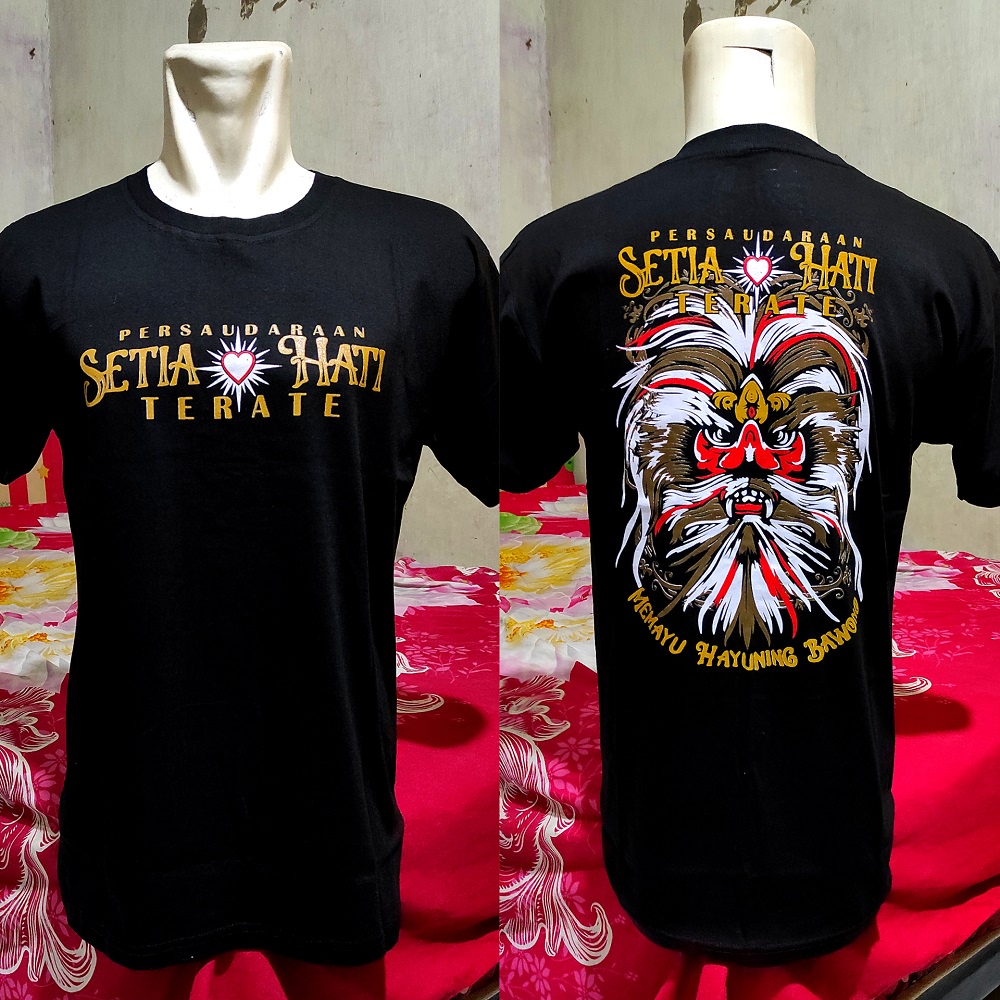 Kaos PSHT Murah Terbaru Ganongan Bahan Katun Carded - Baju  SH Terate Hati Bersinar 1922 Keren