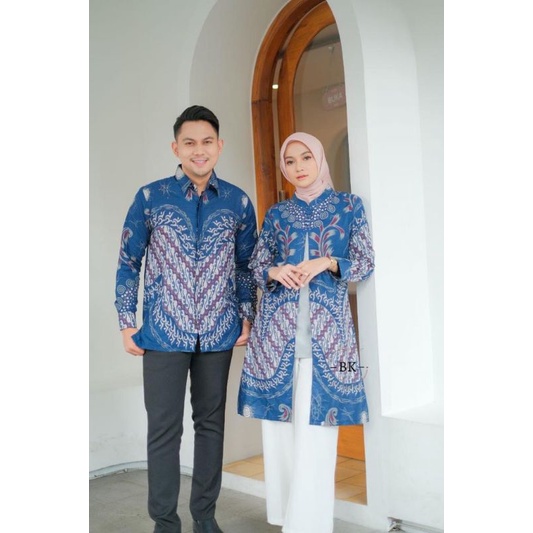 BATIK COUPLE MODERN KOMBINASI LARASATI BOLERO ||ATASAN KERJA||M-L-XL-XXL-3L