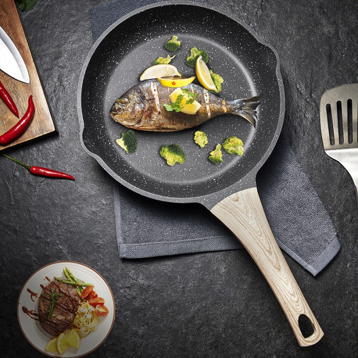 Micoe Panci Masak Batu Maifan Panci Dapur Teflon Masak Pan Fry - 20Cm _Art