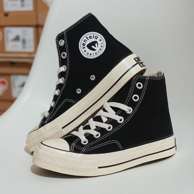 SEPATU VENTELA 70 S HITAM PUTIH / VENTELA BLACK NATURAL SEPATU SEKOLAH VENTALA SEPATU VANTELA HIGH