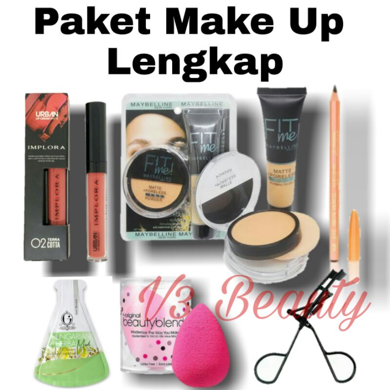 Paket Kosmetik Maybelline Fit Me 2 In 1 Fondation Lengkap Murah Super Set 6 In 1 - Paket MakeUp Impl