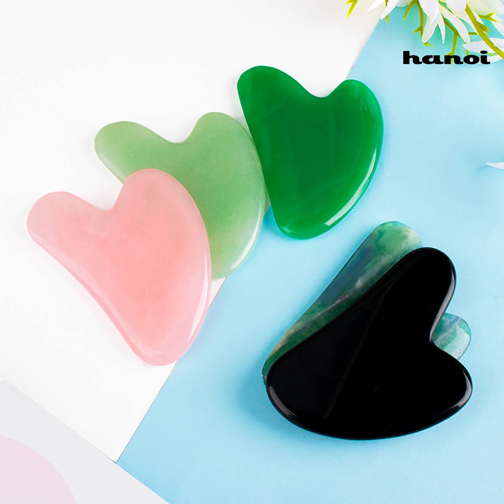HQTM_Guasha Supplies Heart-Shaped Body Massage Faux Jade Face Massage Scraper Board for Body