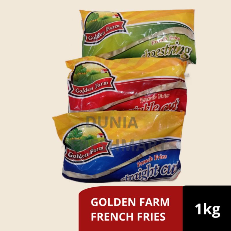 

Golden Farm French Fries Kentang Goreng Shoestring/Crinkle cut/Straight cut 1kg/1000gram KENTANG GORENG FRENCH FRIES