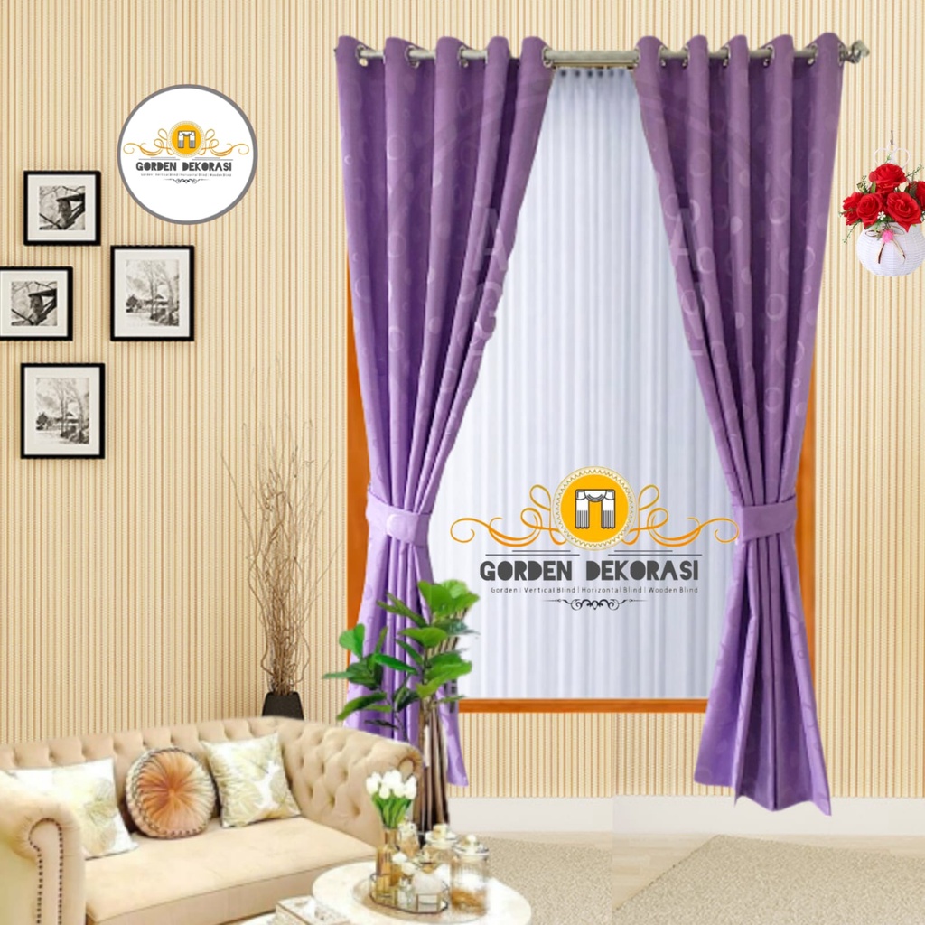 Gorden Blackout Polos Polkadot  Hordeng Jendela Minimalis Rumah Mewah Premium Tebal