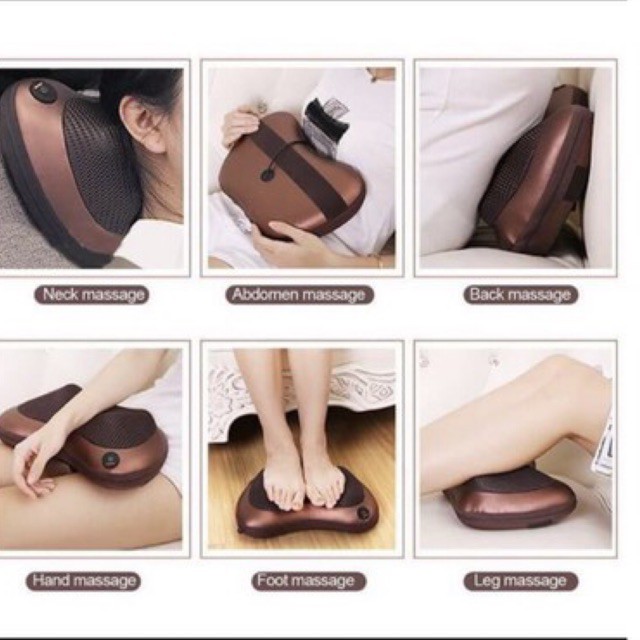 ALAT PIJAT CAPEK PEGAL MASSAGE PILLOW/BANTAL PIJAT 8 KEPALA BOLA PORTABLE CAR &amp; HOME/SHIATSU LEHER