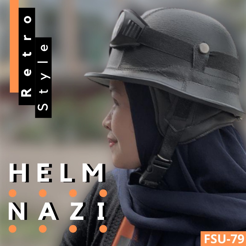 HELM NAZI retro wanita klasik murah pria dewasa original ori retro aksesoris pengendara sepeda motor