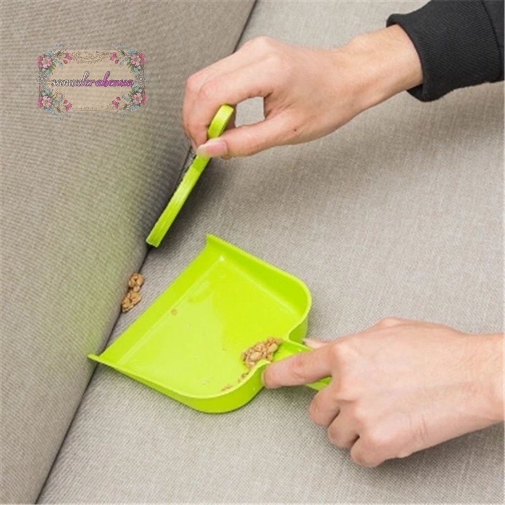 RT66 sapu dan pengki set mini dustpan serok cikrak kecil kebersihan karpet mobil meja laptop SB3442