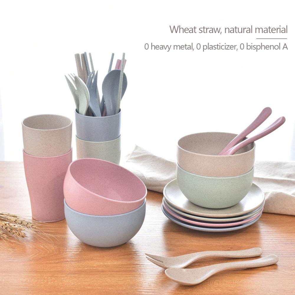 SMJR - Set Alat Makan Jerami 6 In 1 Wheat Straw Cutlery