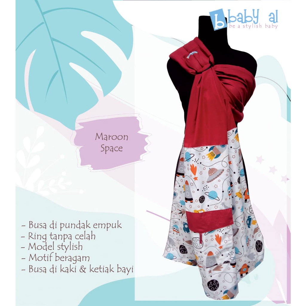 Baby AL Gendongan Bayi - Gendongan Ring Sling Baby Al Motif SPACE