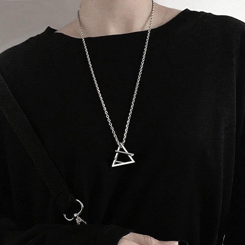 Tiga dimensi ruang geometris kalung hip hop Keren kalung Hollow kreatif rasa desain kalung cocok unt