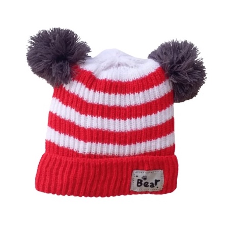 Bobo_store03 Kupluk Anak Bayi BEAR Topi Anak Lucu Model dua warna  kupluk Usia 0 Sampai 3 Tahun Kualitas Terbaik