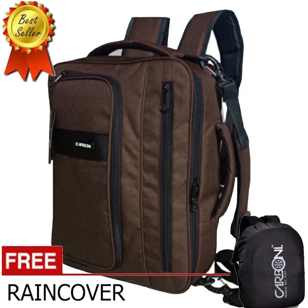 3 in One Carboni Tas Ransel 3 dimensi AA OO1O9 Cofe  Tas Sekolah ta Universal Tas Slempang Urban Style Casual pria wanita Original + FRE Raincofer