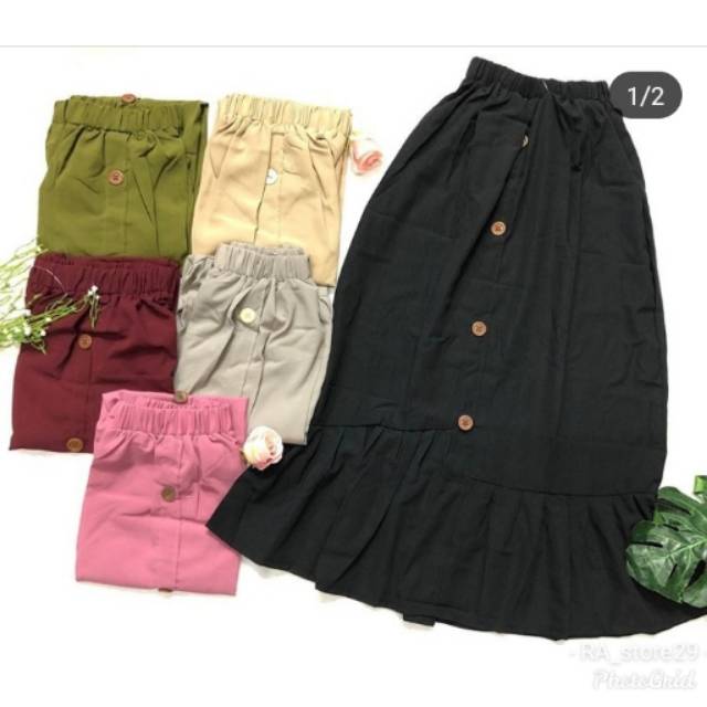 Rok kancing rempel //rok wolfis