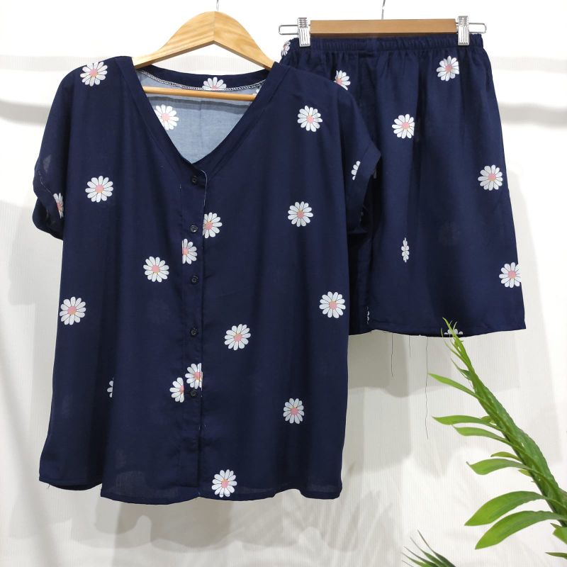 PIYAMA KANCING PENDEK HITS PIYAMA KANCING BUSUI | PIYAMA RAYON | HOMEWEAR-NK PD Z