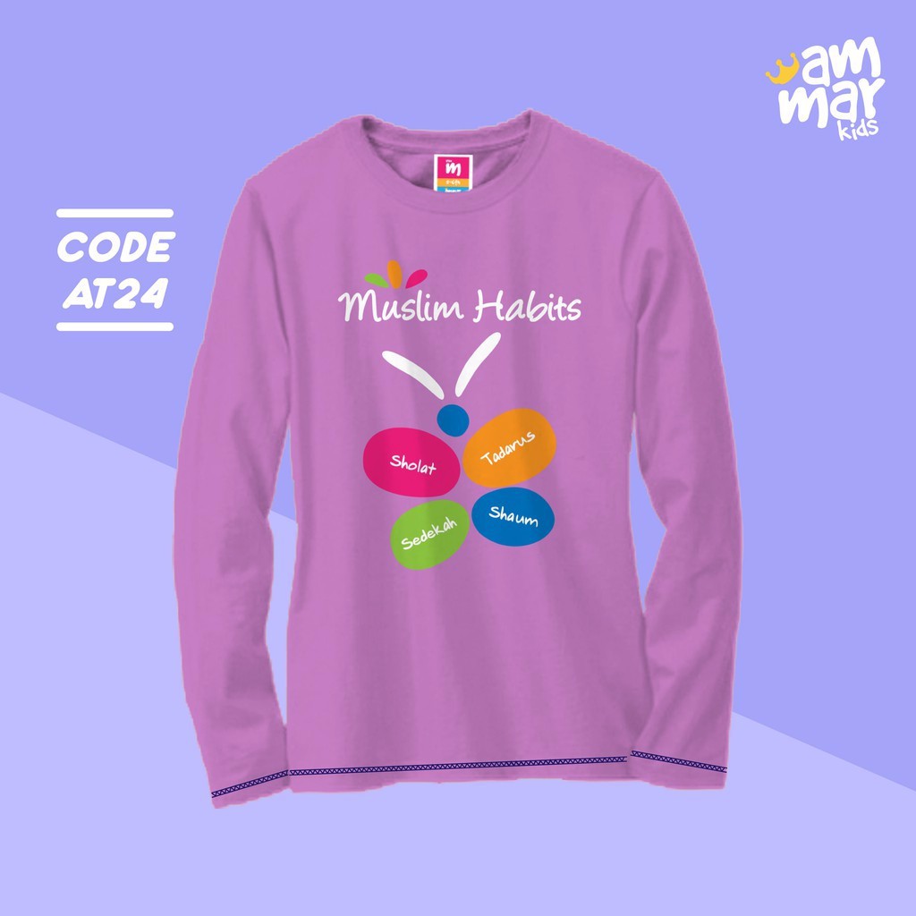 Kaos Anak Muslim Edukatif Desain Muslim Habbits Brand Ammar Shopee Indonesia