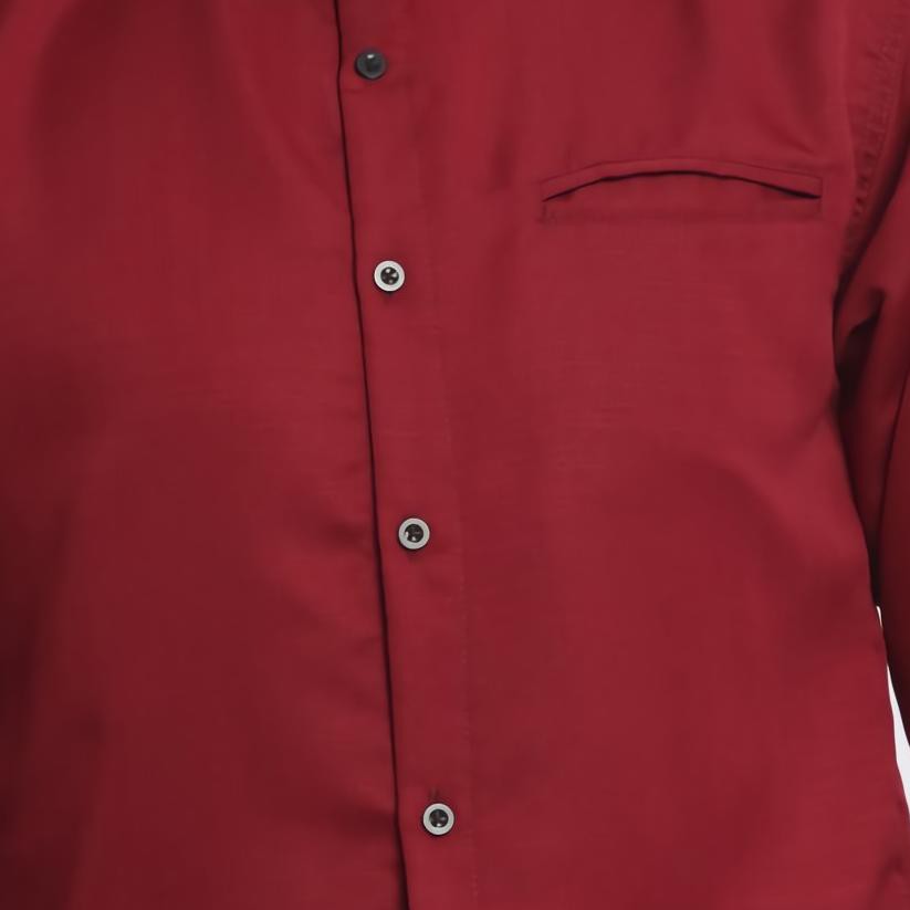 ➺ Kemeja Pria Shanghai Kerah Polos Lengan Panjang Premium Maroon ❈