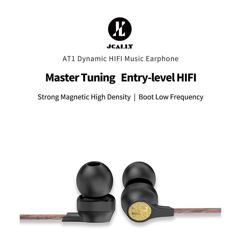 Jcally At1 Earphone In Ear Dinamis Universal Dengan Kabel Jack 3.5mm Untuk Olahraga