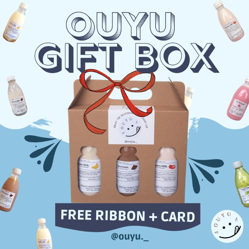

Ouyu Gift Box (isi 3 botol) || Bingkisan Minuman Kado Ulang Tahun, Graduation, Birthday Hampers, Graduation gift minuman
