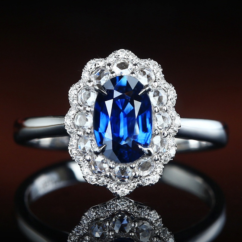 Fancyqube Cincin Zircon Biru Kerajaan Model Transparan Untuk Perhiasan Wanita