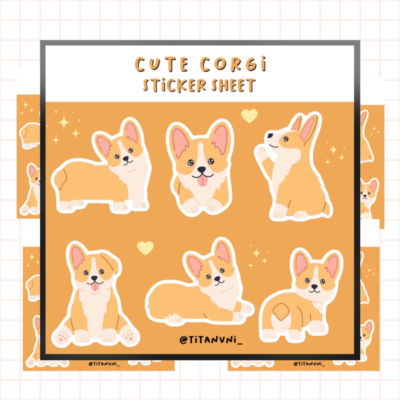

CUTE CORGI STICKER SHEET