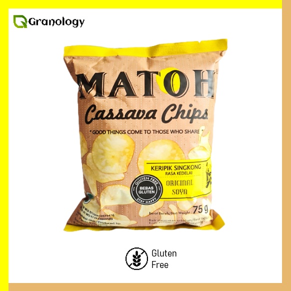 MATOH Keripik Singkong / Cassava Chips Gluten Free 75 gram - Original Soya