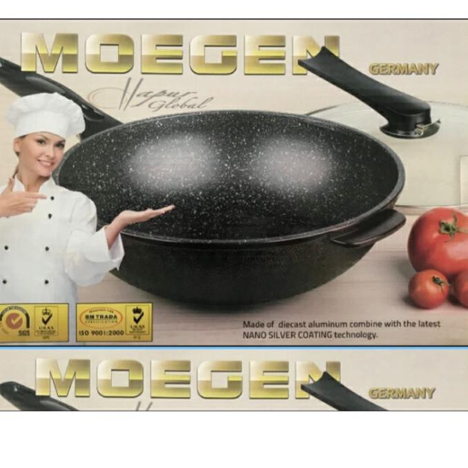 Terbaik Wok Pan Moegen Germany Marble Coating 30 Cm Paling Murah