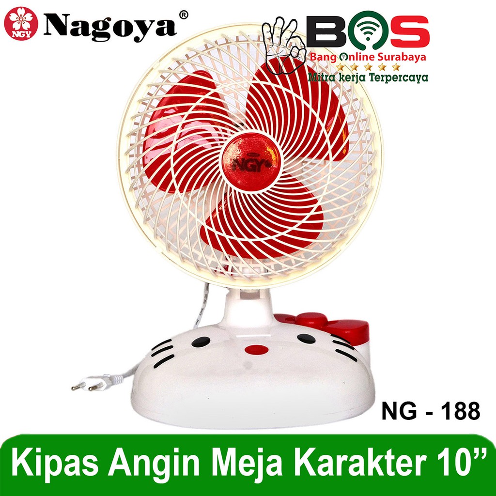 Kipas Meja Kipas Angin Meja Fan Character Nagoya NG-188 NG 188 NG188 Merah