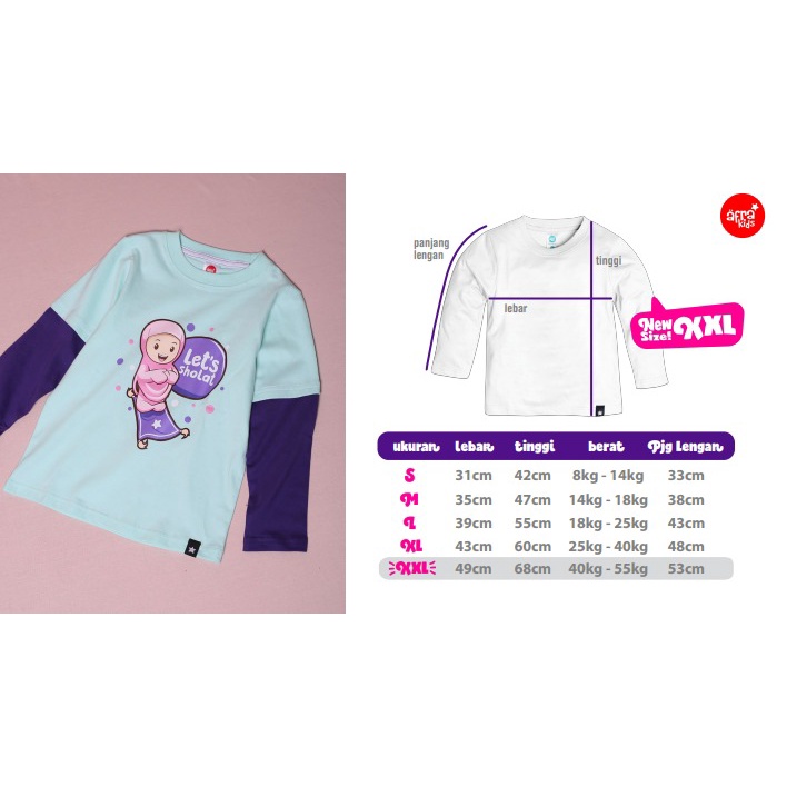 Kaos Couple Afrakids Let's Sholat AF307 (Boy) &amp; AF308 (Girl) Size S, M, L, XL &amp; XXL