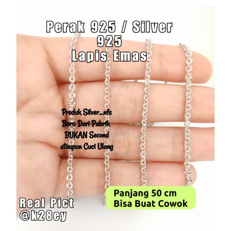 Kalung Perak Pria Kalung Cowok Kalung Cowo Kalung Pria silver 925 Lapis Emas Kalung Pria Anti Karat