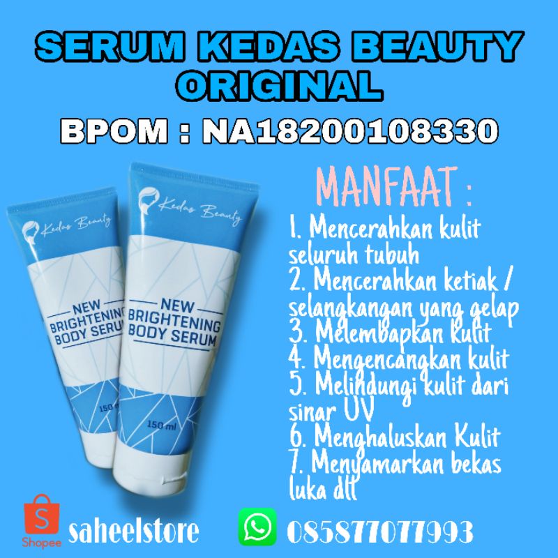 KEDAS BEAUTY ORIGINAL RESMI BPOM/ BRIGHTENING BODY SERUM KEDAS BEAUTY/ HB PEMUTIH SERUM KEDAS BEAUTY