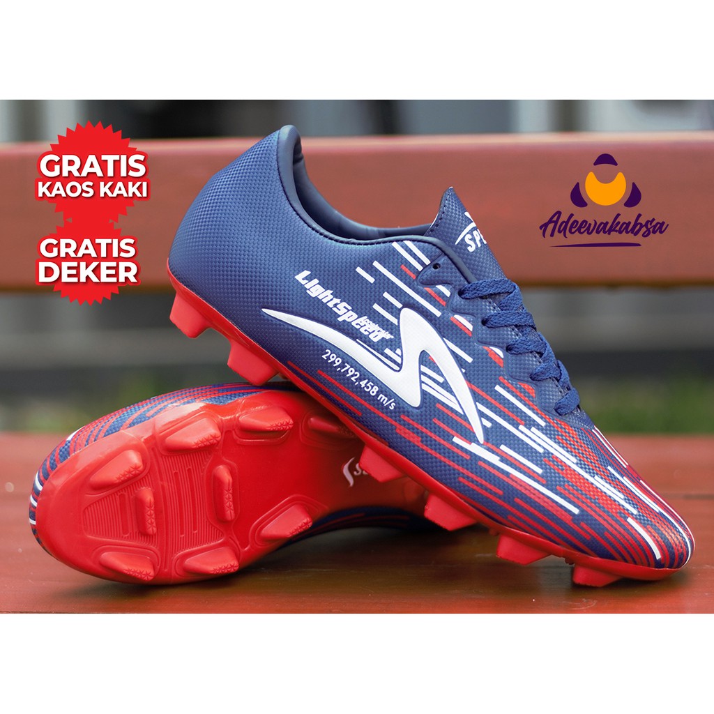 Sepatu Bola Specs Acc Lightspeed II Elite FG Klok Premier Red Blue 101492 Premium