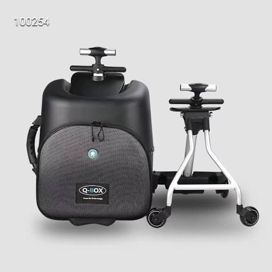 Qbox Lazy Luggage / Eazy Luggaget / Tas Koper Lazy Hitam Abu Abu 20L