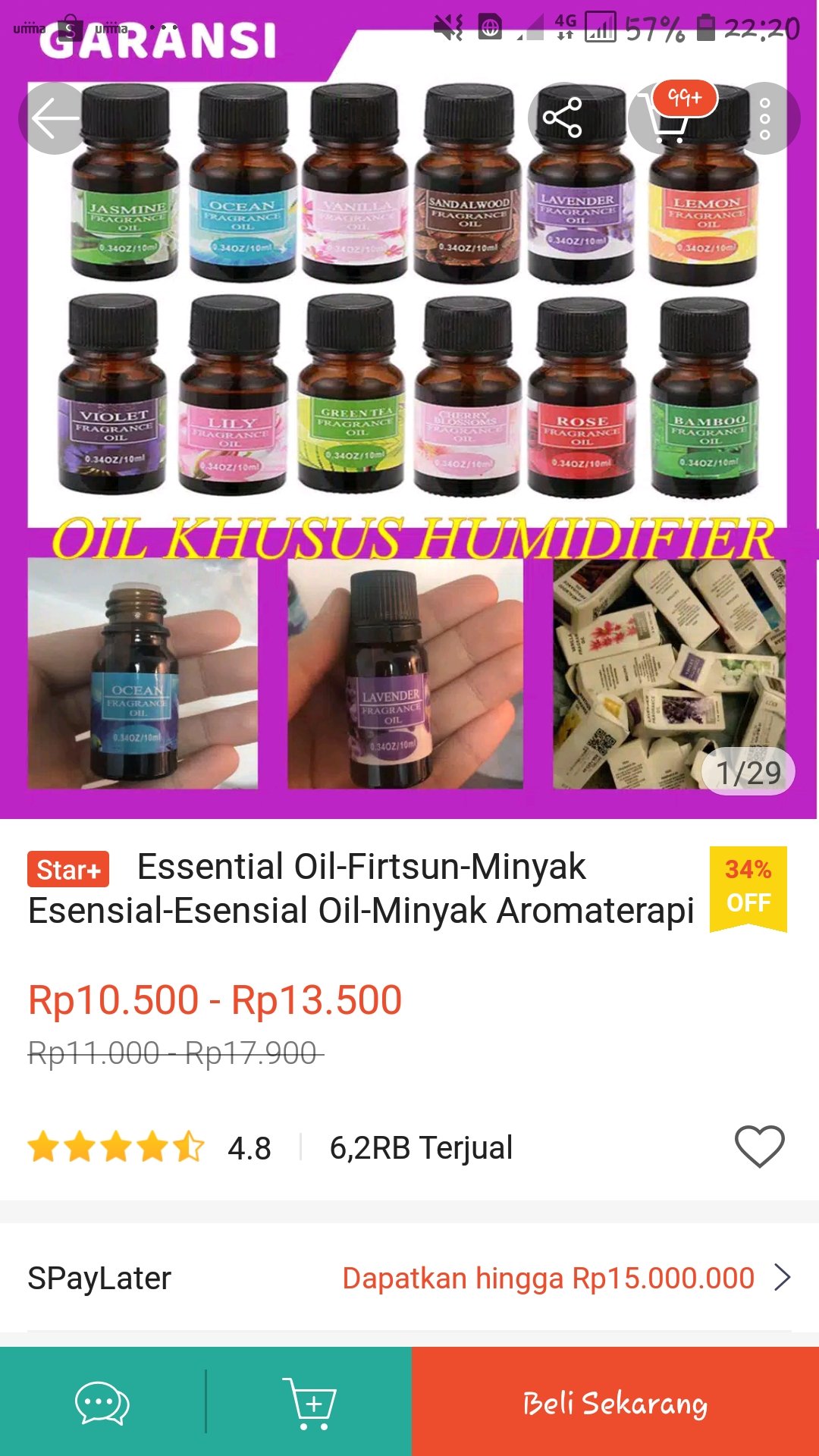 Aromaterapi Essential Oil Rasa Strawberry 1oml