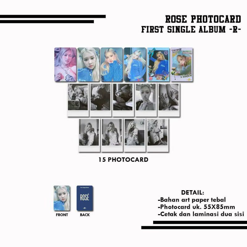 READY STOCK ROSE LOOK A LIKE PHOTOCARD POLAROID ALBUM R