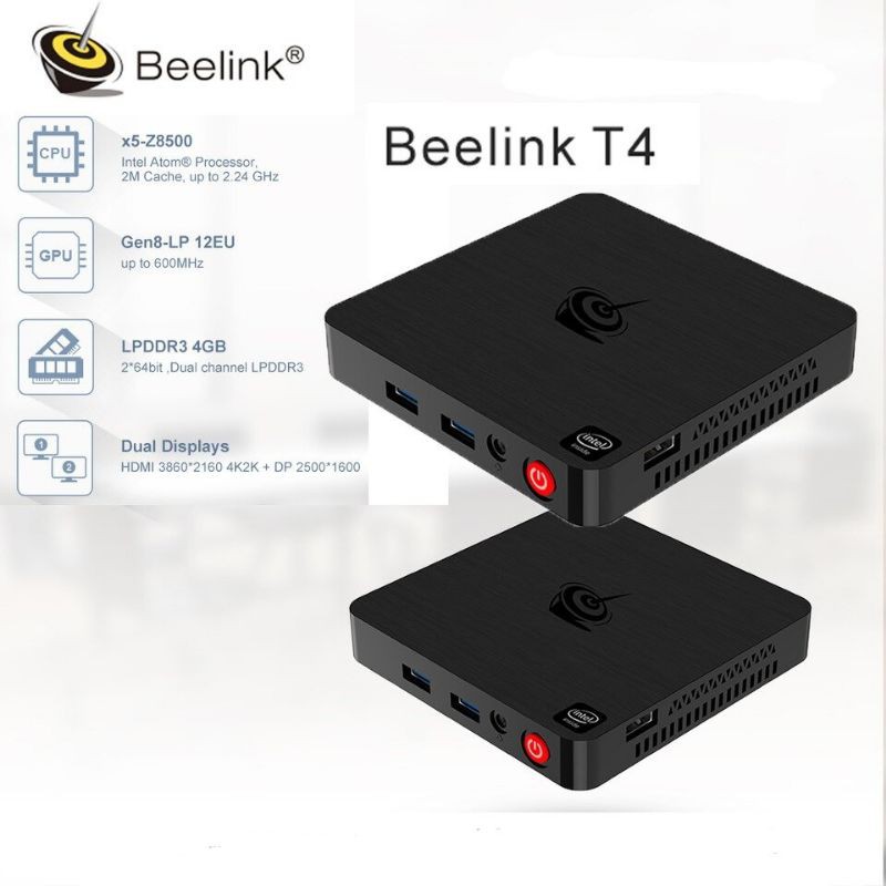 BEELINK T4 RAM 4GB ROM 64GB MINI PC Intel Atom x5-Z8500 Windows 10 ORI OEM