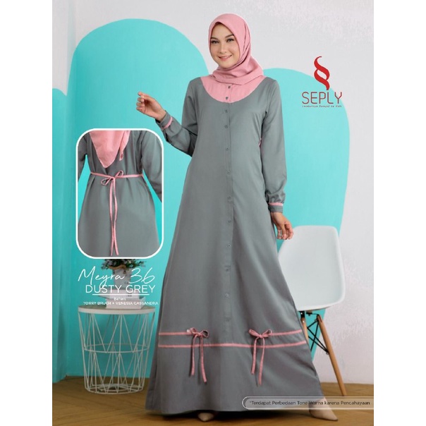 [READY] SEPLY GAMIS MEYRA 36 DUSTY GREY DAN DARK GREY