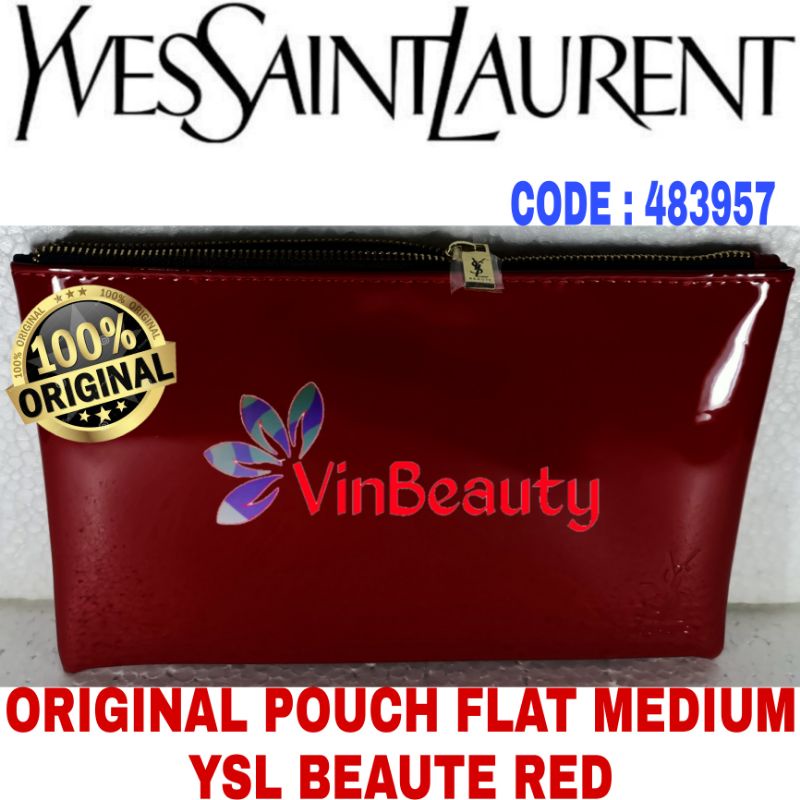 OriginaL Pouch Flat Medium YSL Beaute Red Murah