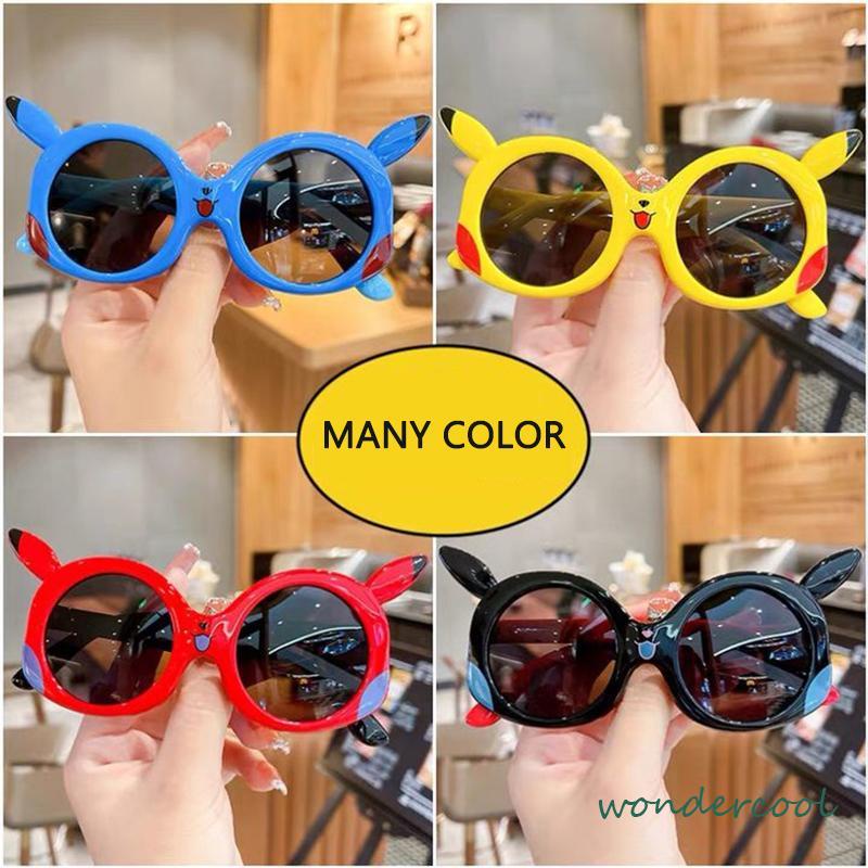 Kacamata Kartun Pikachu Kacamata Perlindungan UV Polarized Sunshade Anak-anak-Won