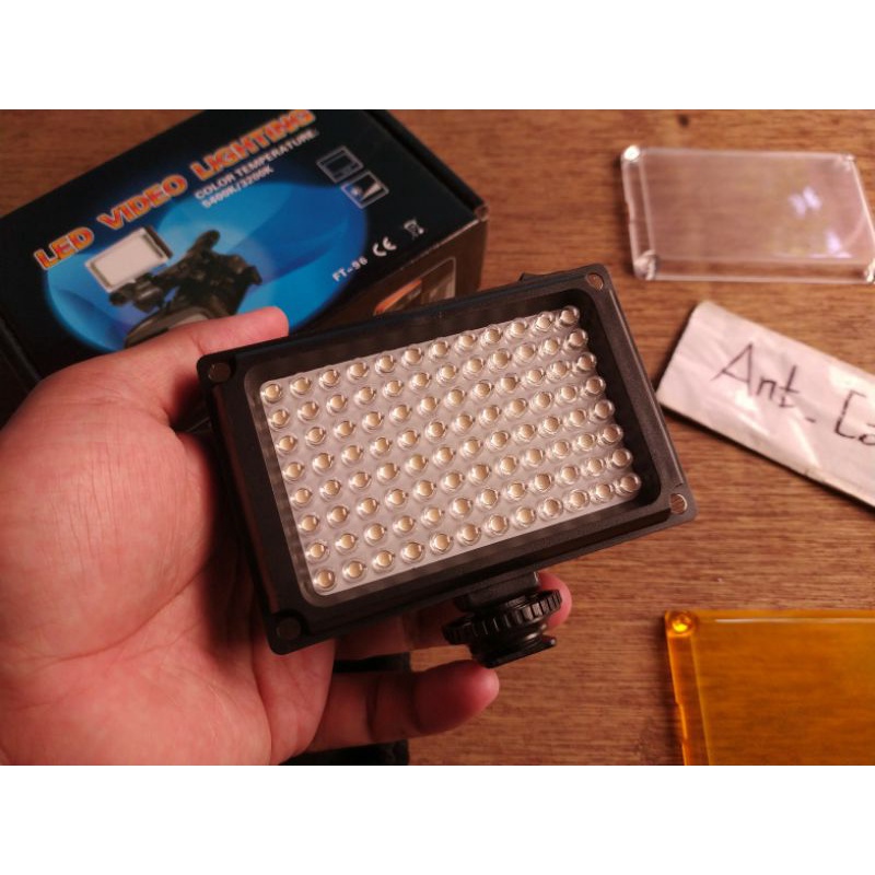 lampu led ft 112 video shooting konten YouTube beauty vloger kamera dslr mirrorless usb baterai AA