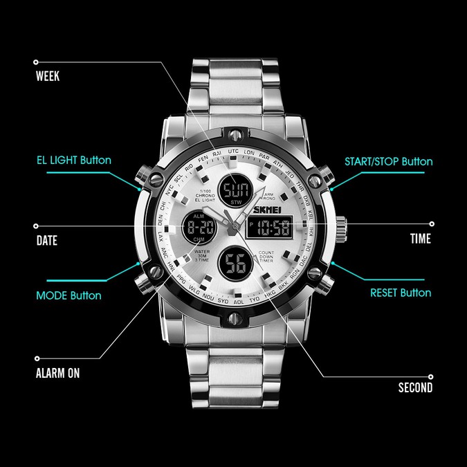 Jam Tangan Pria Skmei 1389 Jam Tangan Skmei Jam Tangan Rantai Jam Tangan Cowok Stainless Jam SKMEI