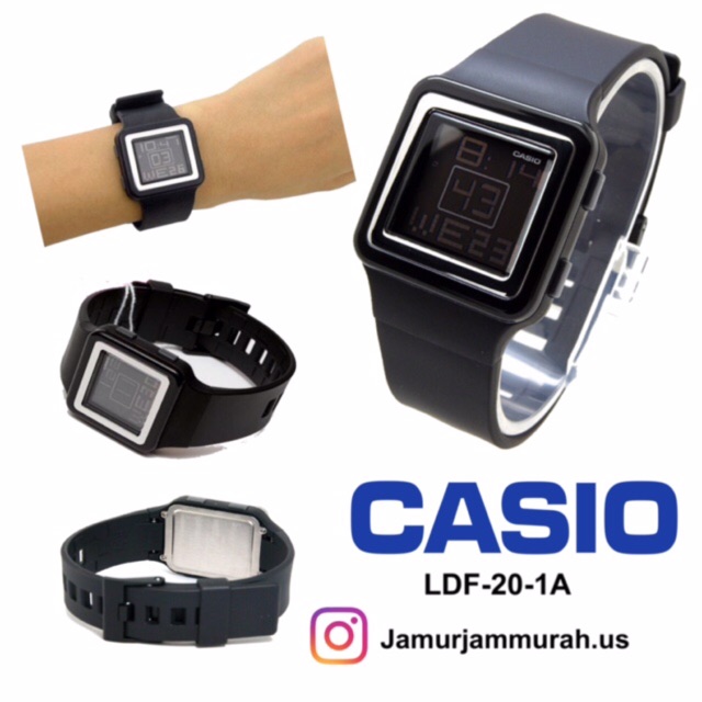 Jam Casio Poptone LDF-20-1A Original Black
