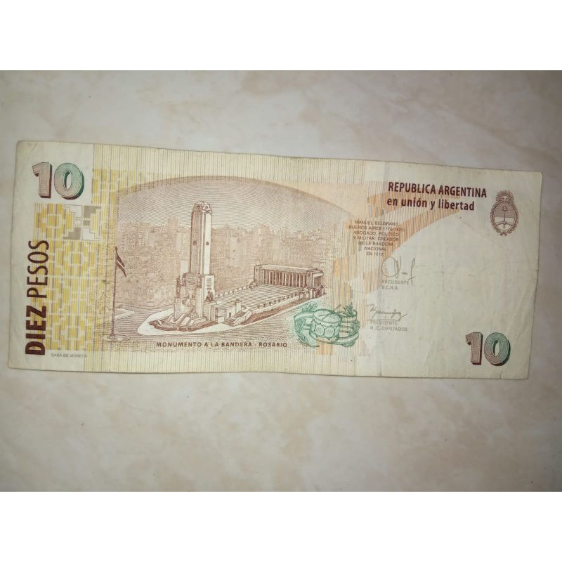 10 Pesos Argentina Manuel Belgrano Vf Rp9000 Shopee Indonesia
