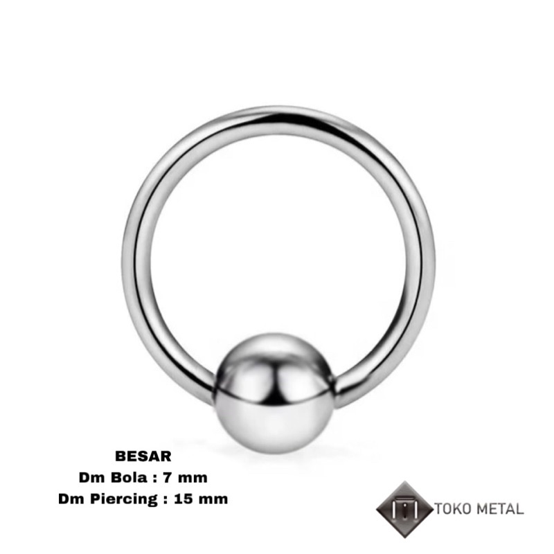 Anting 100% Titanium  Pircing Bandul/Bola Tindik kualitas Tinggi  Anti Karat Pria &amp; Wanita [ Toko Metal ]