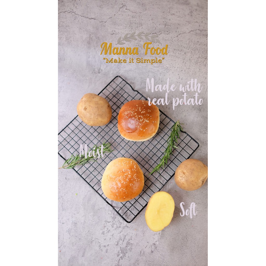 

Potato Burger Bun / Roti Burger Kentang isi 12 pcs
