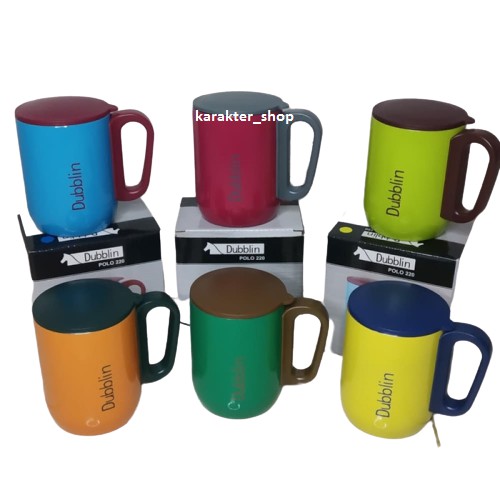 Mug Gelas Cangkir Tahan Panas Dubblin/3botol 220 ML Kopi Teh Stainless Stell