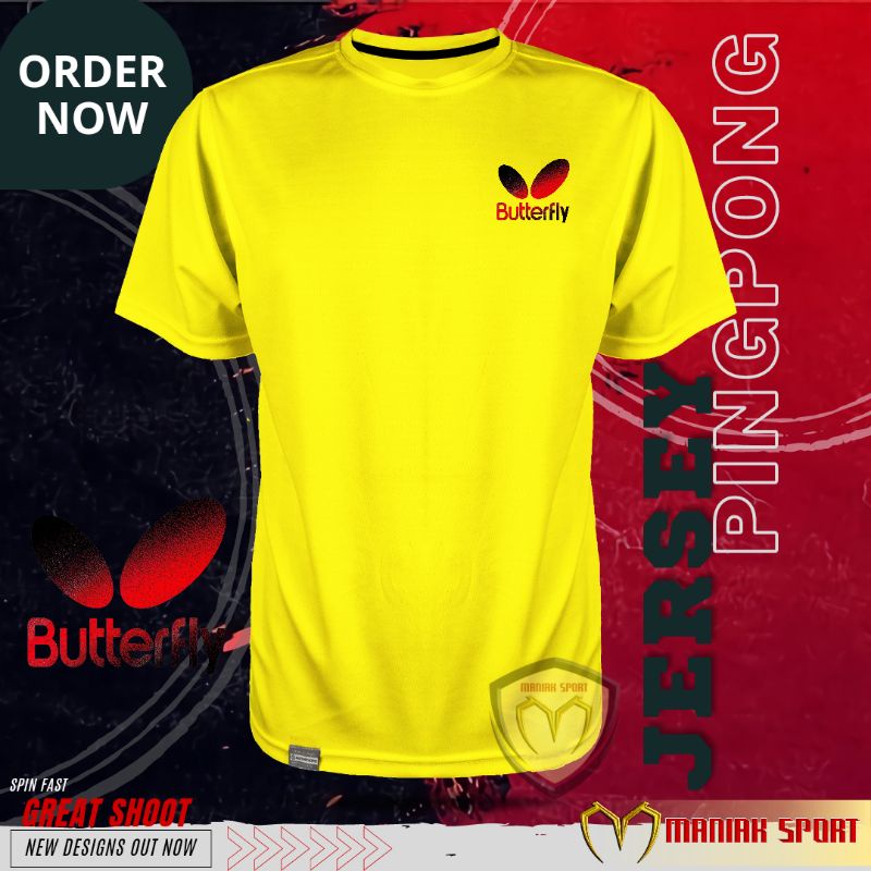 KPBK01 - KAOS PINGPONG BAJU TENIS MEJA BUTTERFLY JERSEY PREMIUM SABLON DTF TERBARU