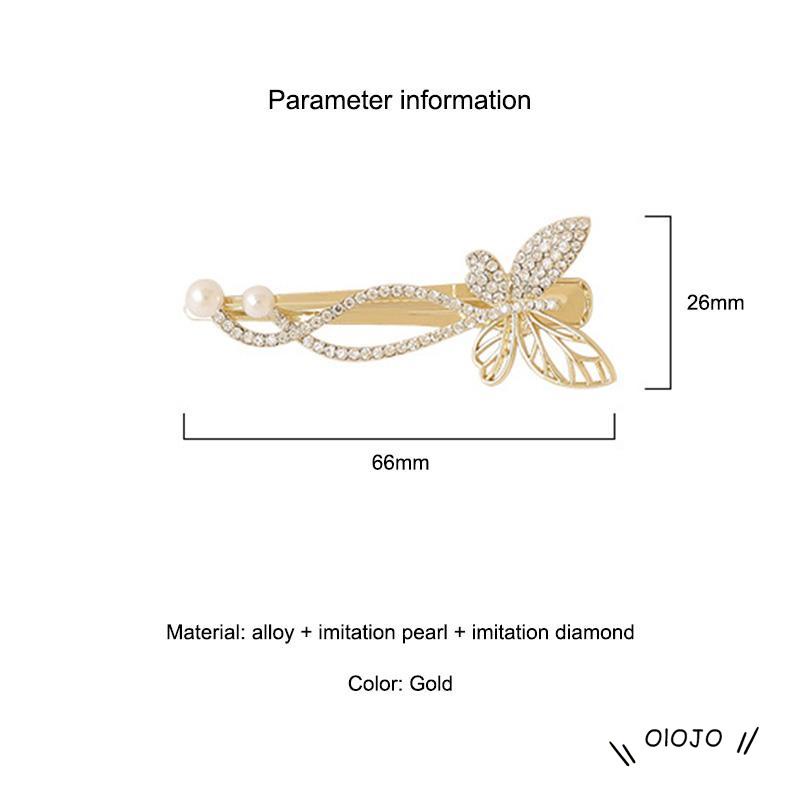 【COD】Butterfly Jepit Rambut Bentuk Kupu-Kupu Aksen Mutiara Dan Berlian Imitasi Untuk Hiasan Kepala