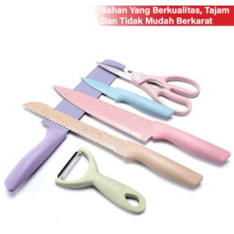 Pisau Set Dapur Tebal isi 6 Pcs Pisat Set Dapur