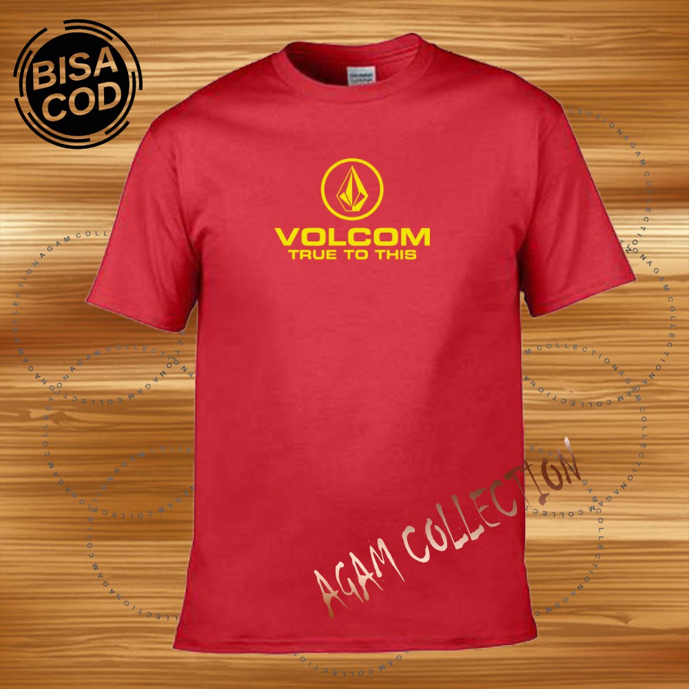 Agam Collection Baju Kaos Distro Volcome 01 Text Kuning Lengan Pendek  Premium Quality